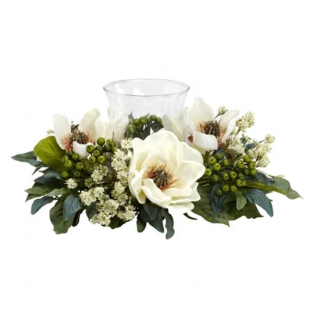 NEARLY NATURAL Magnolia Candelabrum Silk Flower Arrangement 4794